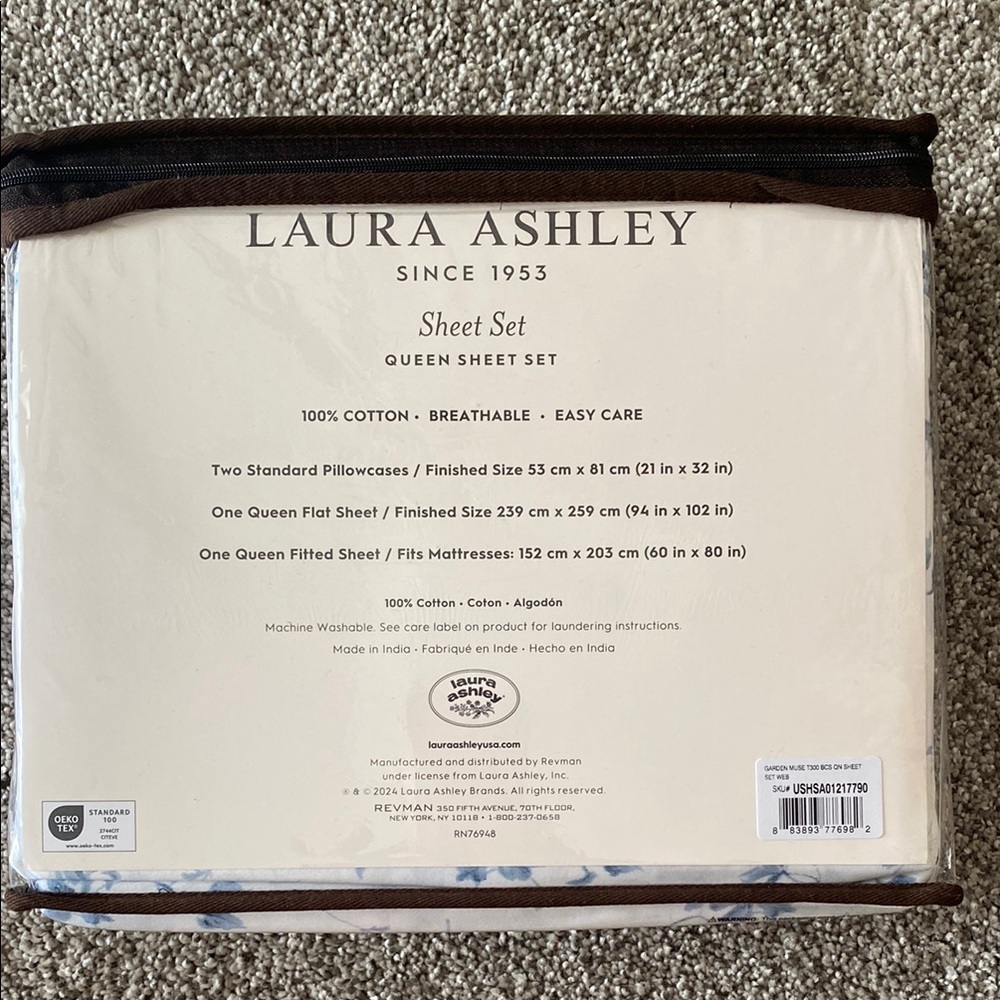 Laura Ashley Blue Floral Sheets Elegant Bedding - Picture 2 of 2